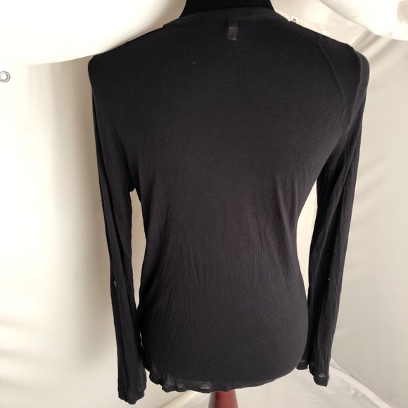 Soft Joie black sheer flowy v-neck top M - Picture 4 of 8